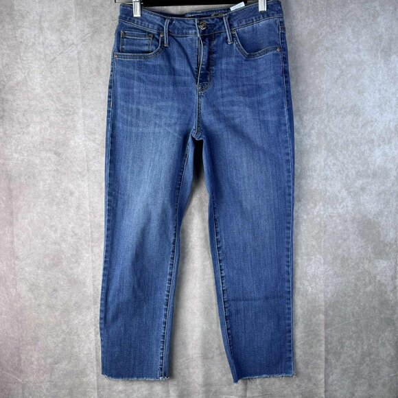 Seven7 Tower Straight Crop Jeans | Size 4 | Blue Stretch Denim - Picture 1 of 10